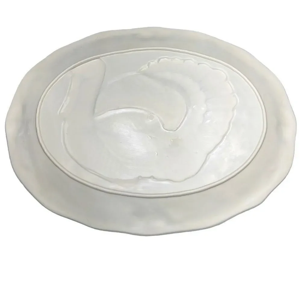 Vintage White Himark/Chesapeake Oval Turkey Serving Platter 17” x 13”